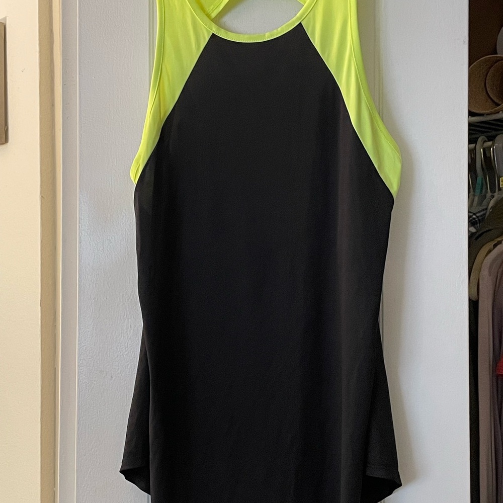 City Streets Black and Neon Yellow Tank Top